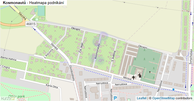 Kosmonautů - mapa podnikání