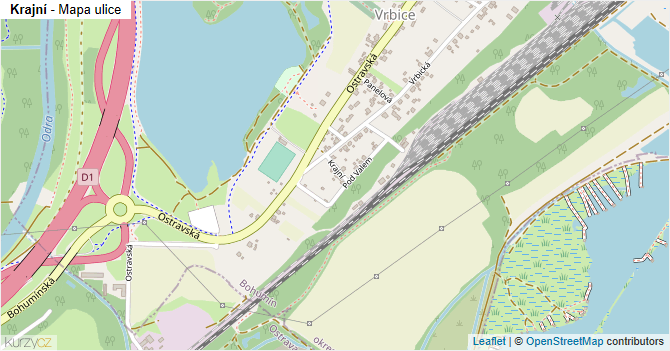 Krajní - mapa ulice