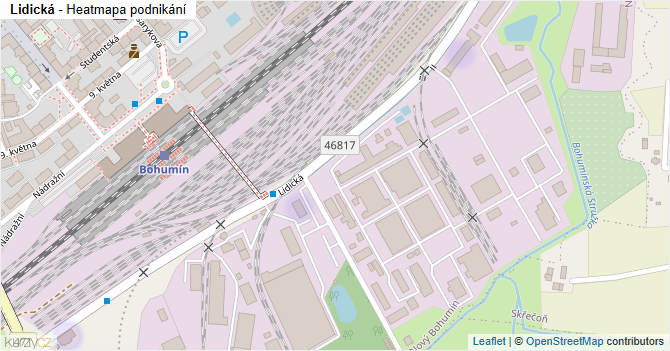 Lidická - mapa podnikání