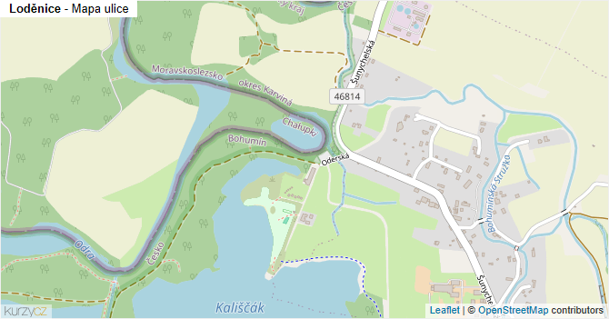 Loděnice - mapa ulice