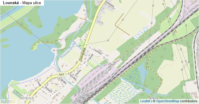 Lounská - mapa ulice