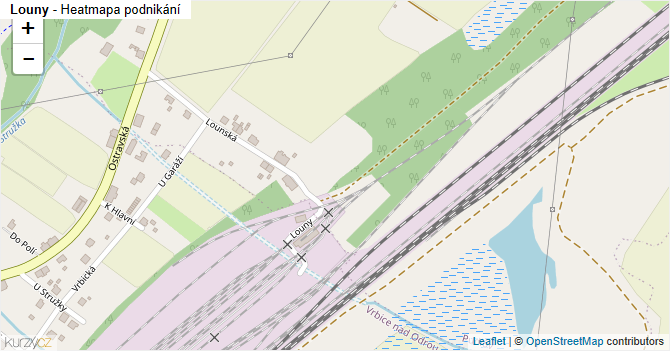 Louny - mapa podnikání