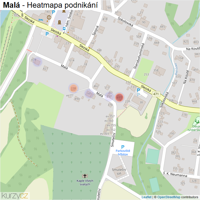 Mapa Malá - Firmy v ulici.