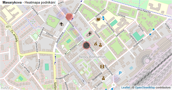 Masarykova - mapa podnikání