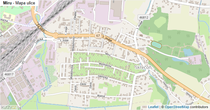 Míru - mapa ulice
