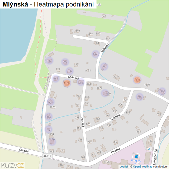 Mapa Mlýnská - Firmy v ulici.