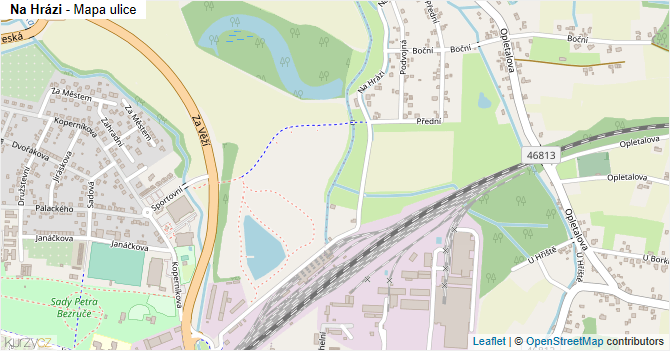 Na Hrázi - mapa ulice