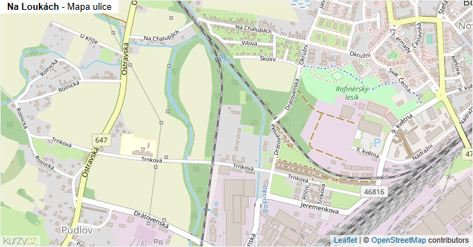 Na Loukách - mapa ulice