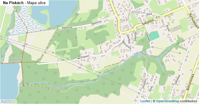 Na Pískách - mapa ulice