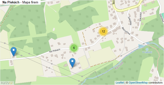 Na Pískách - mapa firem