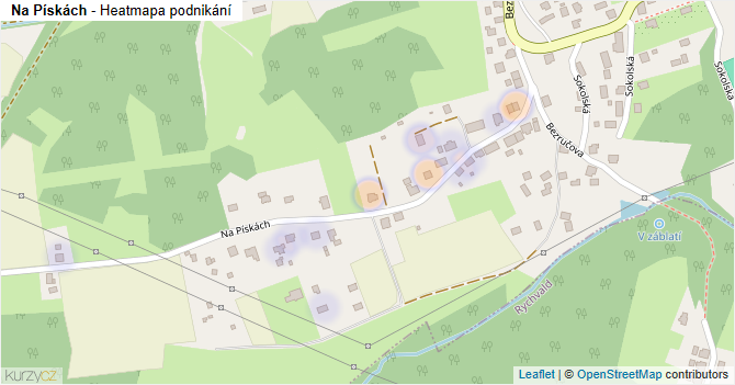 Na Pískách - mapa podnikání