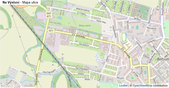 Na Výsluní - mapa ulice