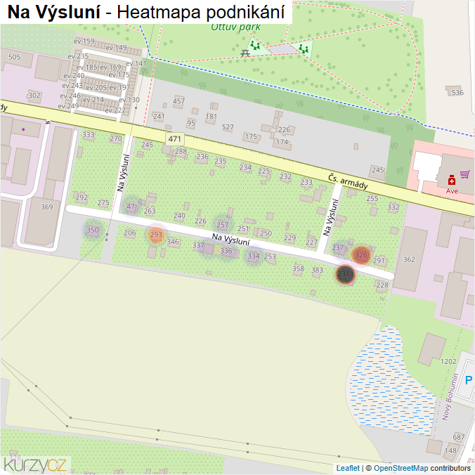 Mapa Na Výsluní - Firmy v ulici.