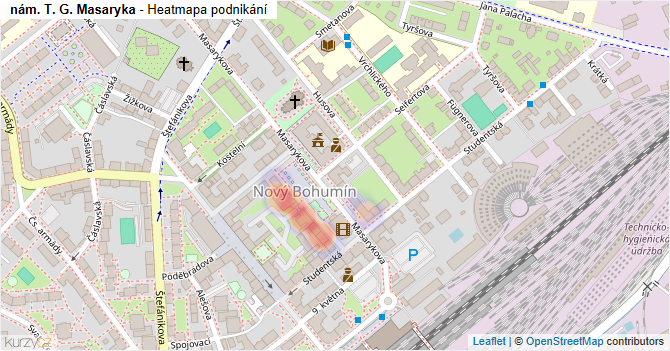 nám. T. G. Masaryka - mapa podnikání