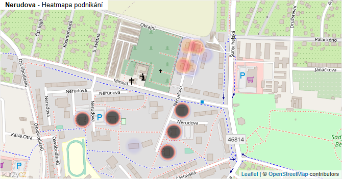 Nerudova - mapa podnikání