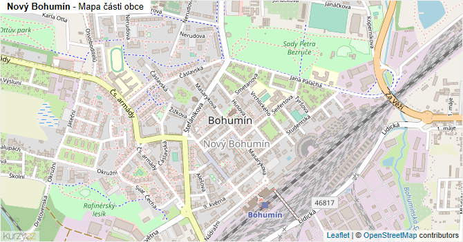 Nový Bohumín - mapa části obce