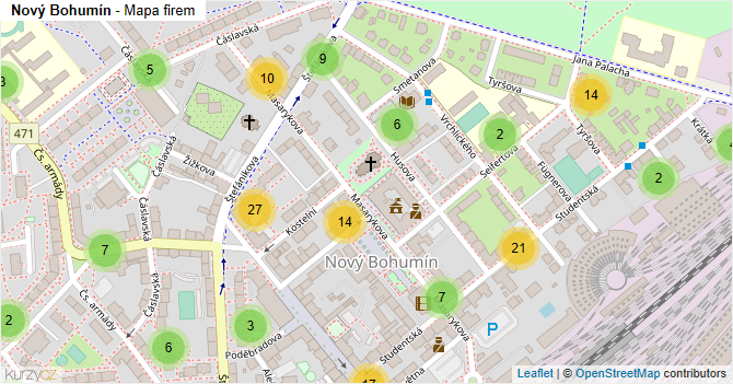 Nový Bohumín - mapa firem