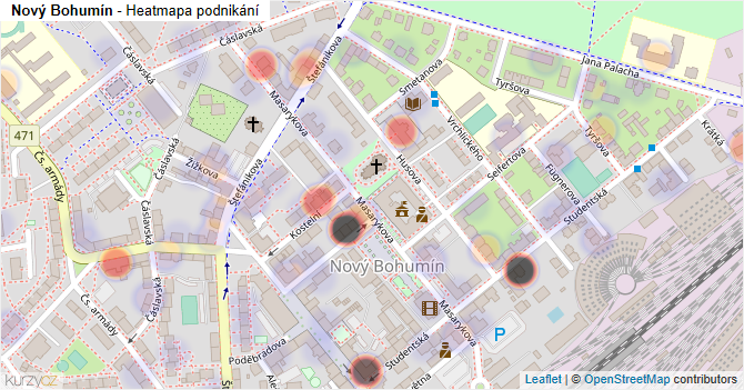 Nový Bohumín - mapa podnikání