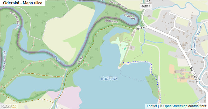 Oderská - mapa ulice