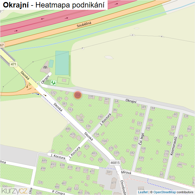 Mapa Okrajní - Firmy v ulici.