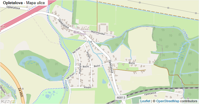 Opletalova - mapa ulice