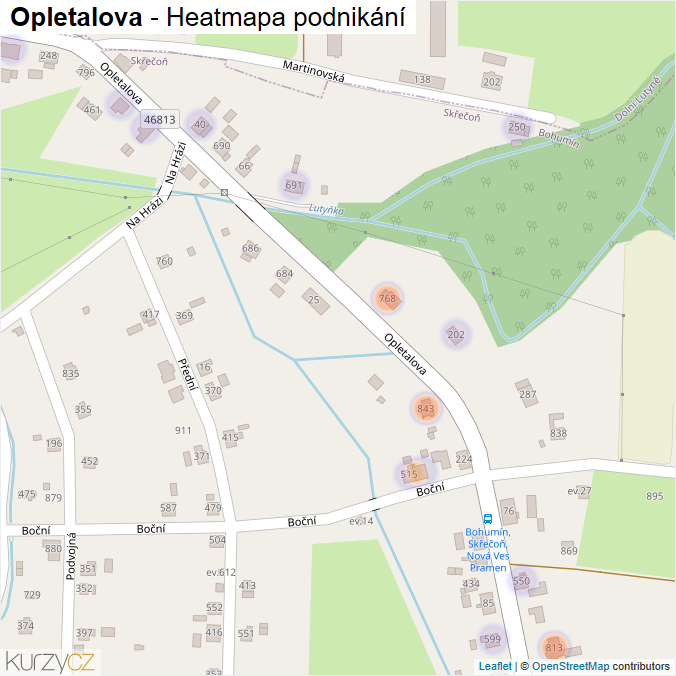 Mapa Opletalova - Firmy v ulici.