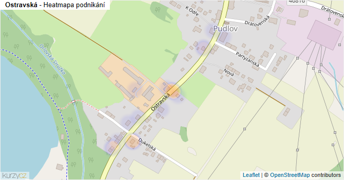 Ostravská - mapa podnikání