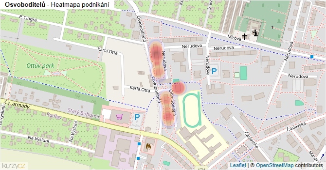 Osvoboditelů - mapa podnikání