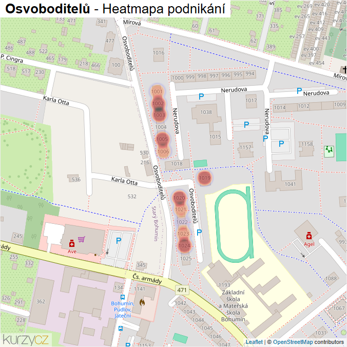 Mapa Osvoboditelů - Firmy v ulici.