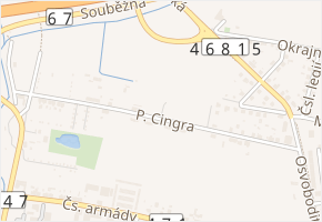 P. Cingra v obci Bohumín - mapa ulice