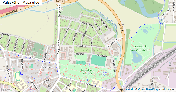 Palackého - mapa ulice