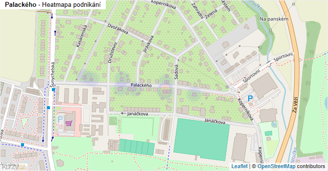 Palackého - mapa podnikání