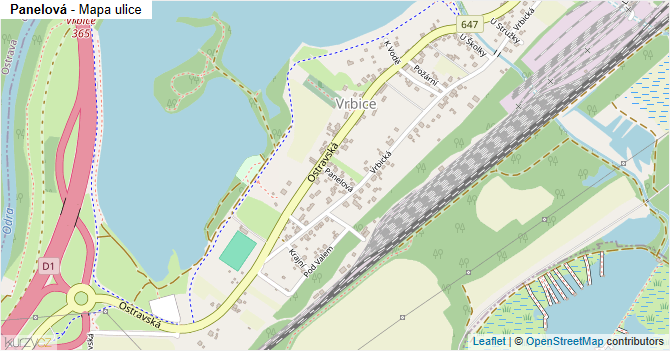 Panelová - mapa ulice