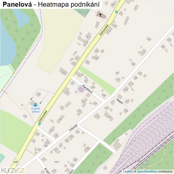 Mapa Panelová - Firmy v ulici.