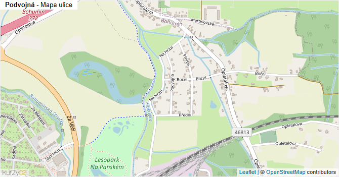 Podvojná - mapa ulice