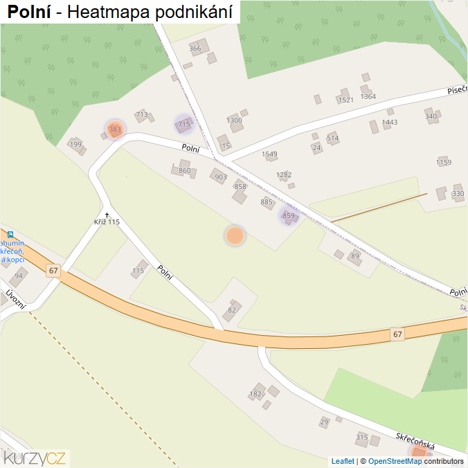 Mapa Polní - Firmy v ulici.