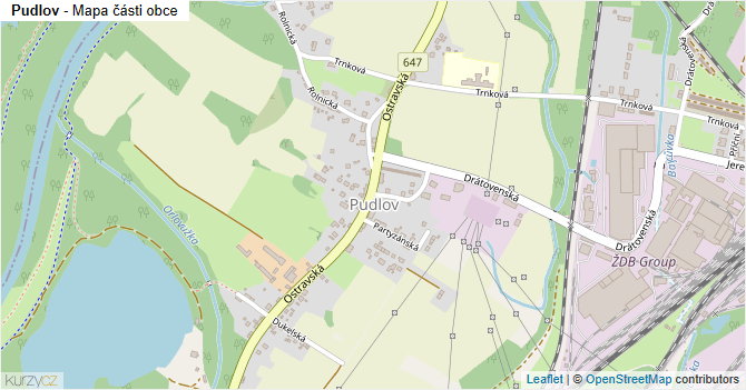 Pudlov - mapa části obce