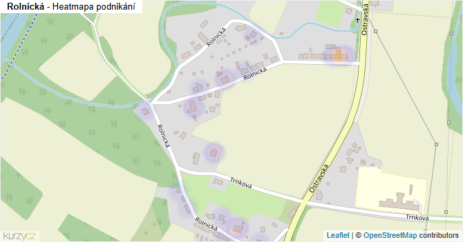 Rolnická - mapa podnikání