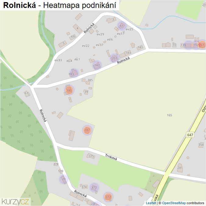 Mapa Rolnická - Firmy v ulici.