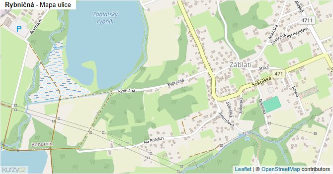 Rybničná - mapa ulice