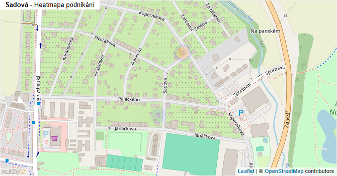 Sadová - mapa podnikání