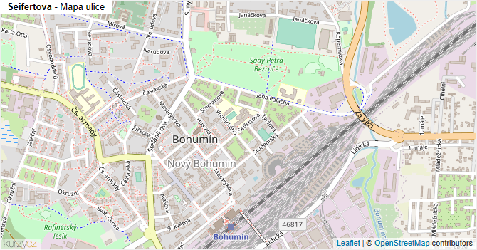 Seifertova - mapa ulice