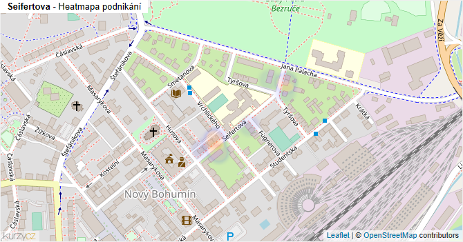 Seifertova - mapa podnikání