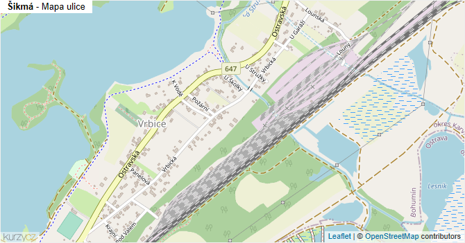 Šikmá - mapa ulice