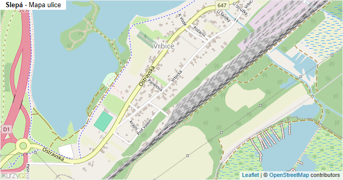 Slepá - mapa ulice