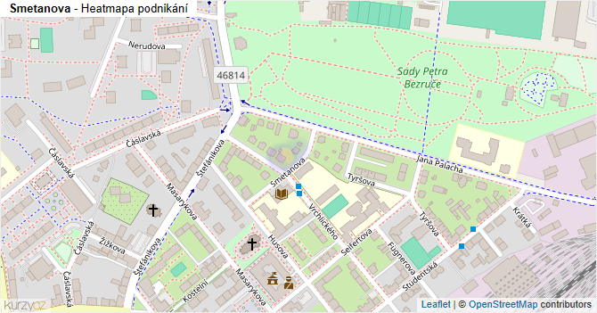 Smetanova - mapa podnikání