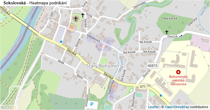 Sokolovská - mapa podnikání