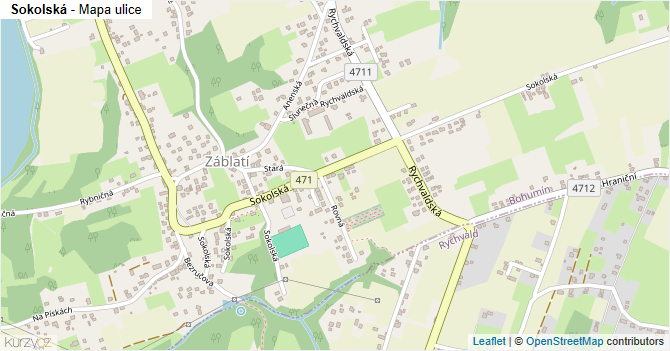 Sokolská - mapa ulice