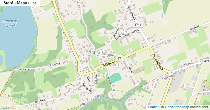 Stará - mapa ulice