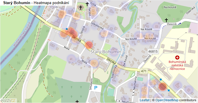 Starý Bohumín - mapa podnikání